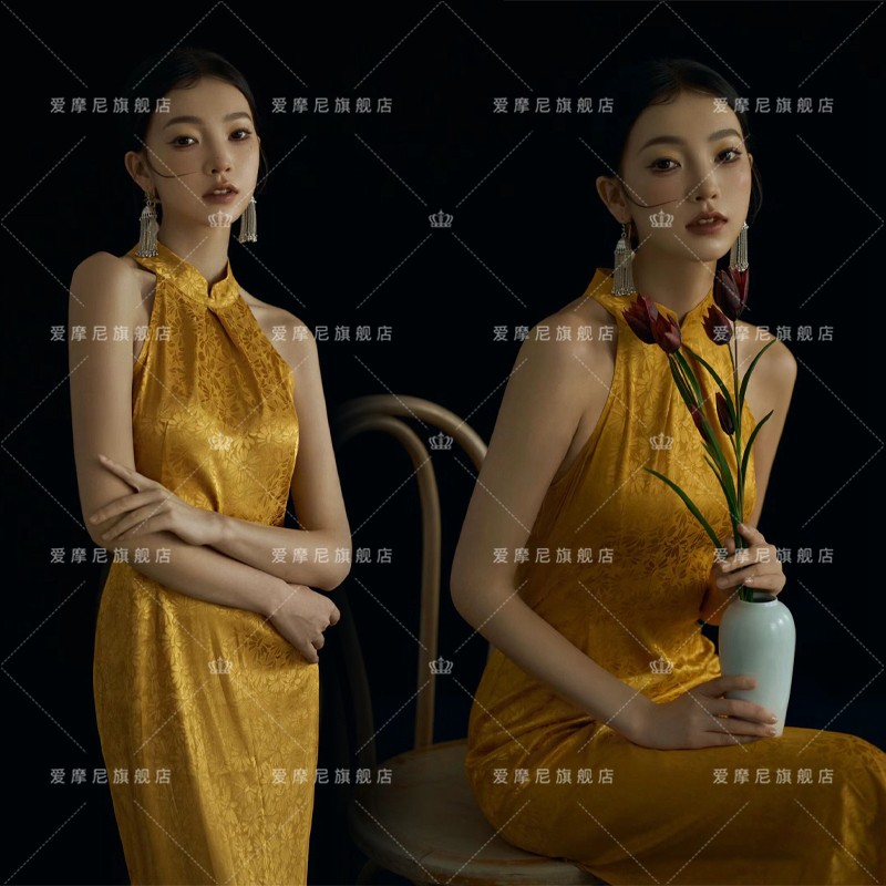 影楼主题新中式清冷感国风旗袍写真高级感个人古典肖像艺术照服装