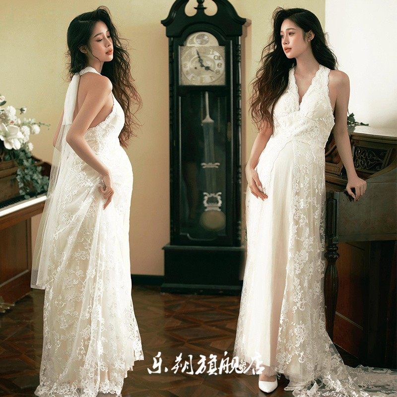 影楼孕妇拍照服装法式轻奢高端婚纱主题高级感孕妈礼服写真艺术照