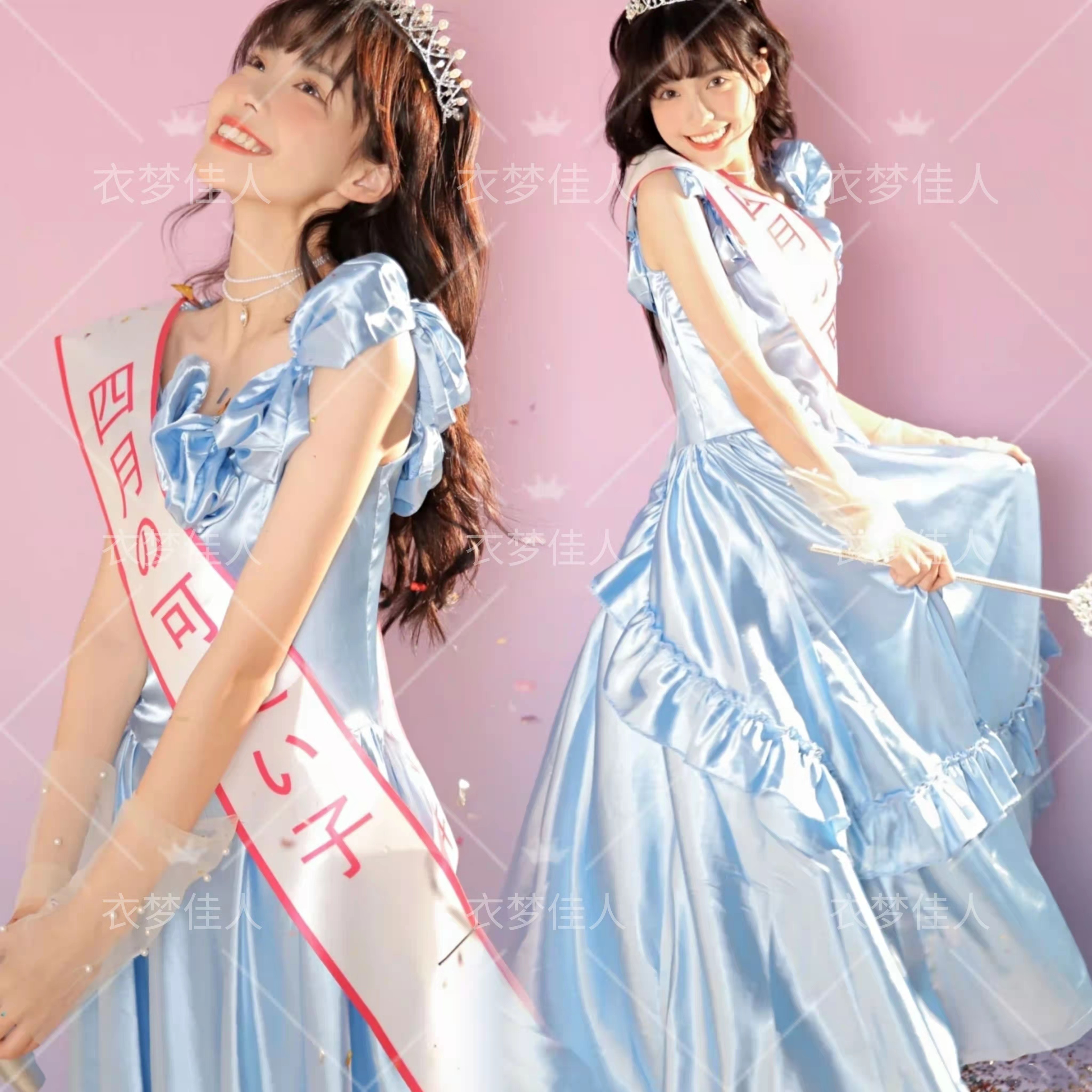 昭和时代复古婚纱vintage古董裙日系绶带公主风生日艺术照摄影服
