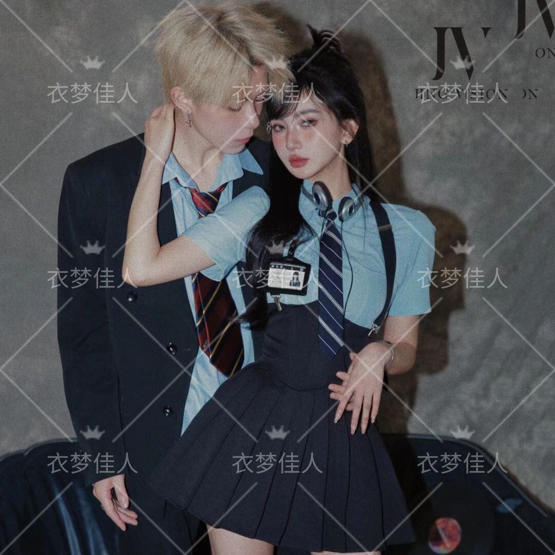 美式证件照写真校园风情侣拍照主题服装毕业季影楼拍摄搭配