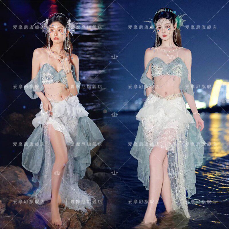 新款异域风情旅拍爆款西域公主写真美人鱼公主海边旅游拍照服装