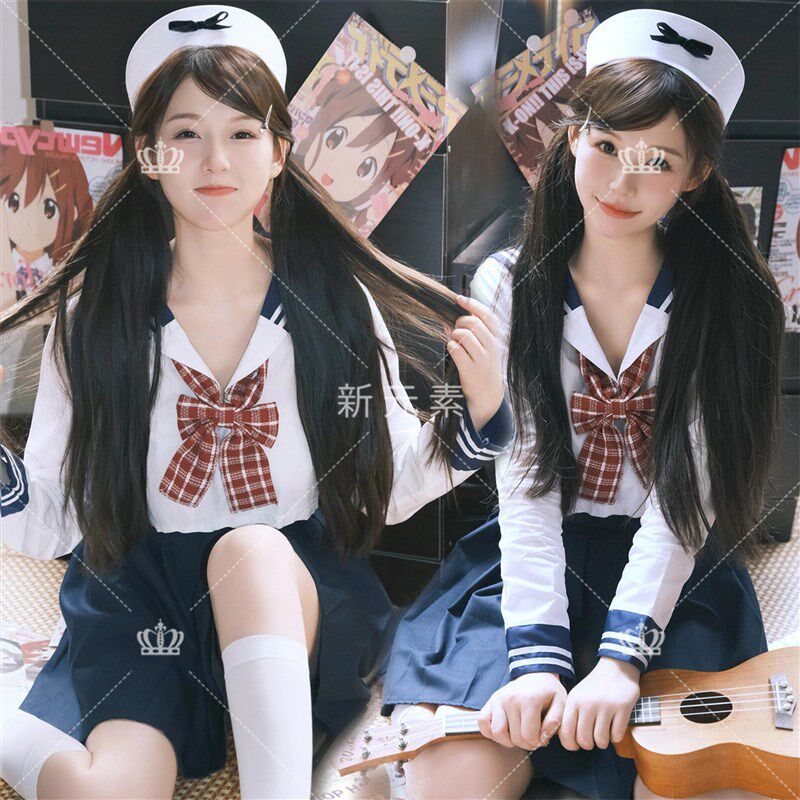 照相馆新款学院风jk制服水手服少女写真套装元气少女夏日阳光摄影