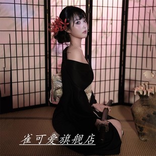 神明少女影楼新款和服改良日式黑道正装千金传统写真服旅摄影浴衣