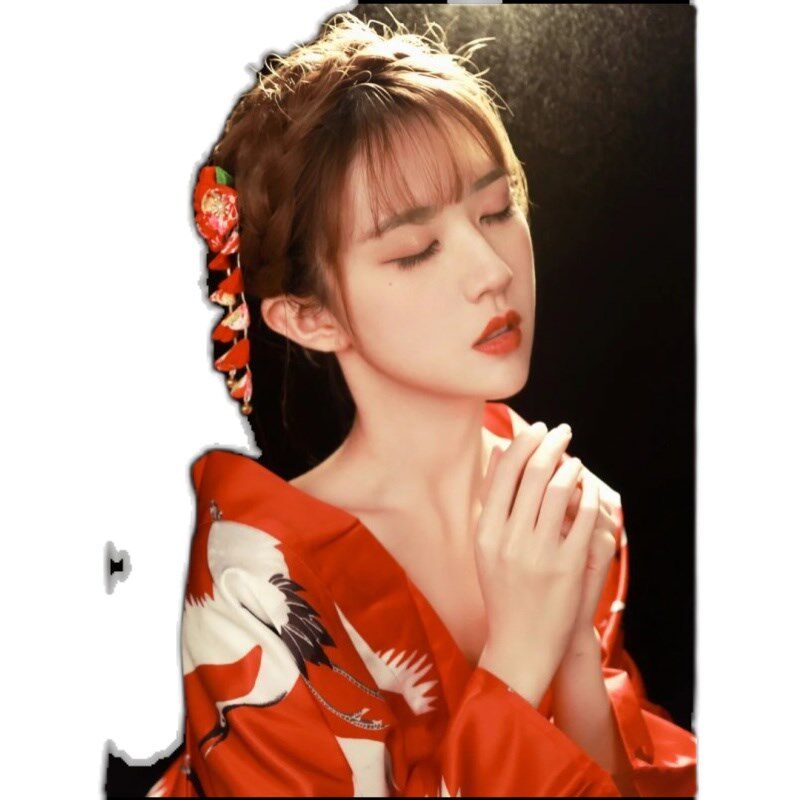 神明少女日式和风写真服仙鹤和服浴衣复古少女改良连衣裙摄影套装
