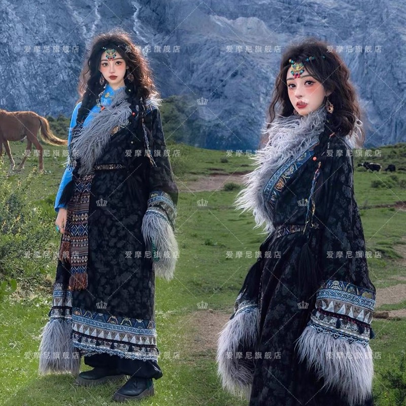 新款藏族服装女藏袍西藏长袍民族川西云南丽江藏式旅拍藏服写