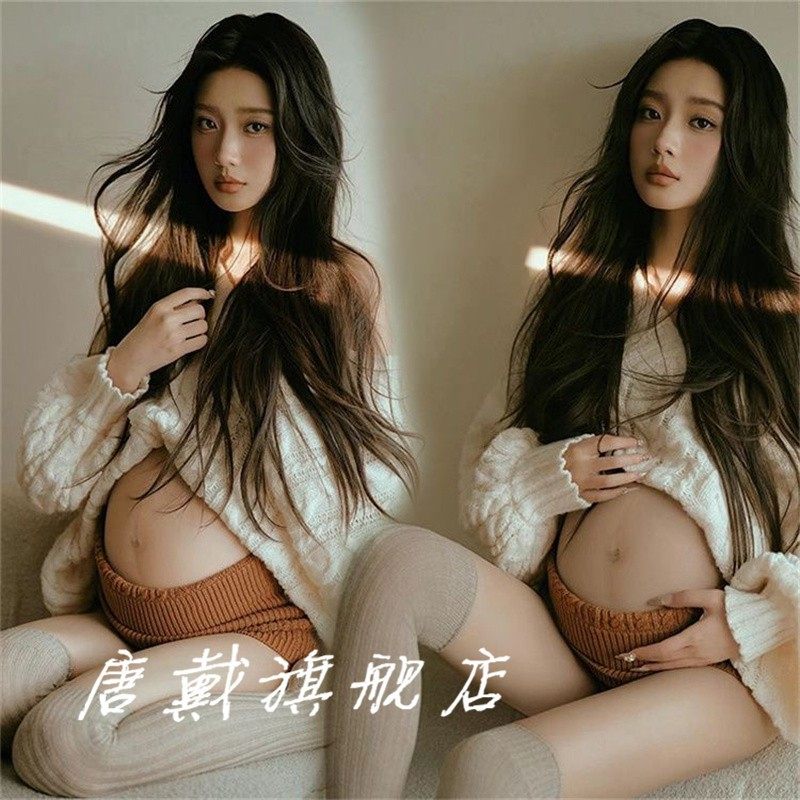 影楼新款孕妈拍照服装纯欲风室内高级感毛衣孕妇大肚照衣服在家拍,男装,其他民族服装,淘宝优惠券,粉丝福利购,淘宝优惠卷
