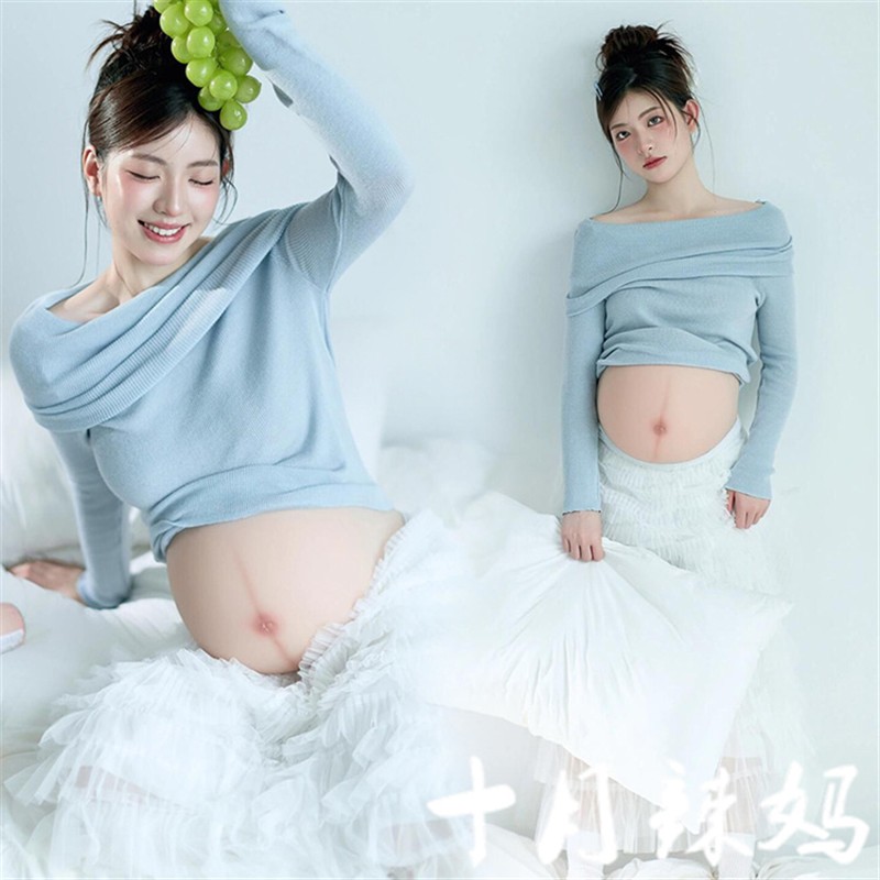 新款影楼孕妇拍照服装小清新可爱唯美裙孕妈咪大肚照衣服室内拍摄