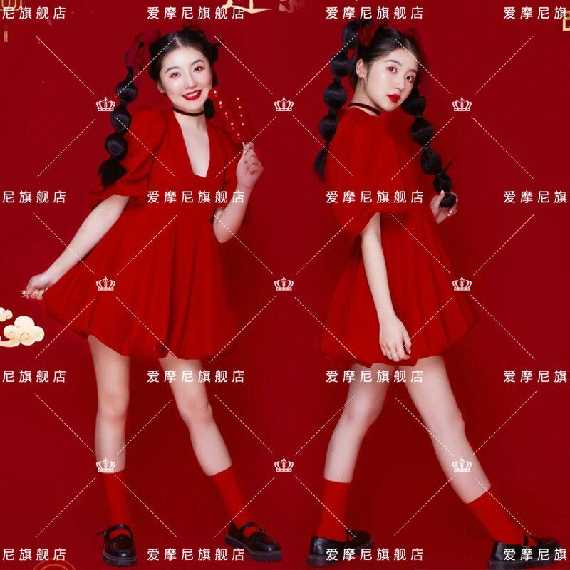 新年中国风复古旗袍写真服装时尚国潮个性女艺术照摄影年会演出服