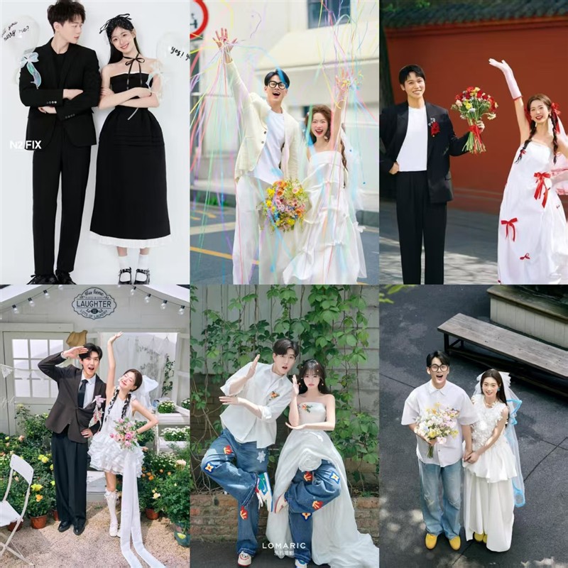 影楼婚新款纱照主题韩系情侣装结婚登记街拍礼服艺术照写真摄影服