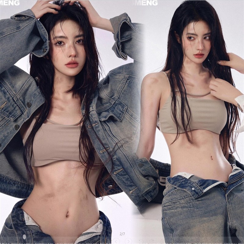 照相馆慵懒拽姐辣妹情绪肖像艺术照服韩杂风酷炫牛仔艺术照拍摄服