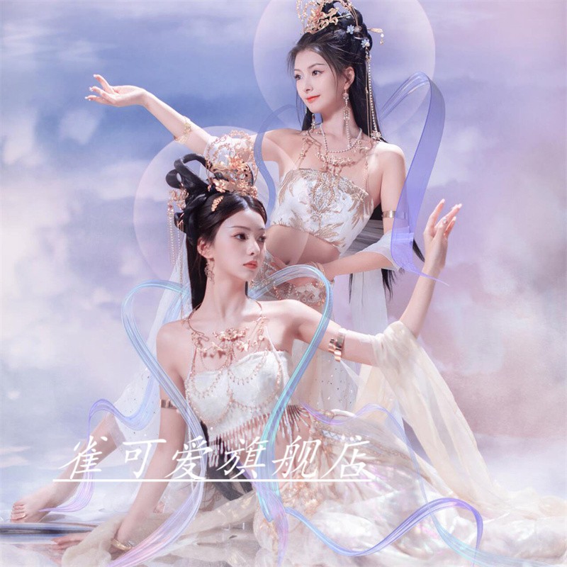摄影敦煌飞天西域风情异域舞蹈表演服西域少女沙漠拍摄写真闺蜜款