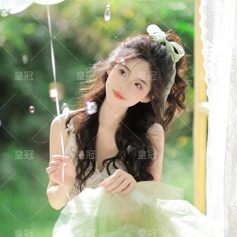 影楼拍照韩系画报风写真服装甜美小清新少女艺术照摄影蕾丝婚纱裙