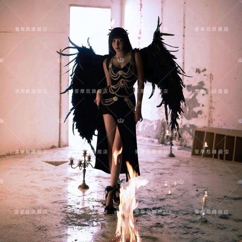 埃及艳后COS动漫暗黑精灵万圣节写真2023影楼拍摄服装 舞台演出服