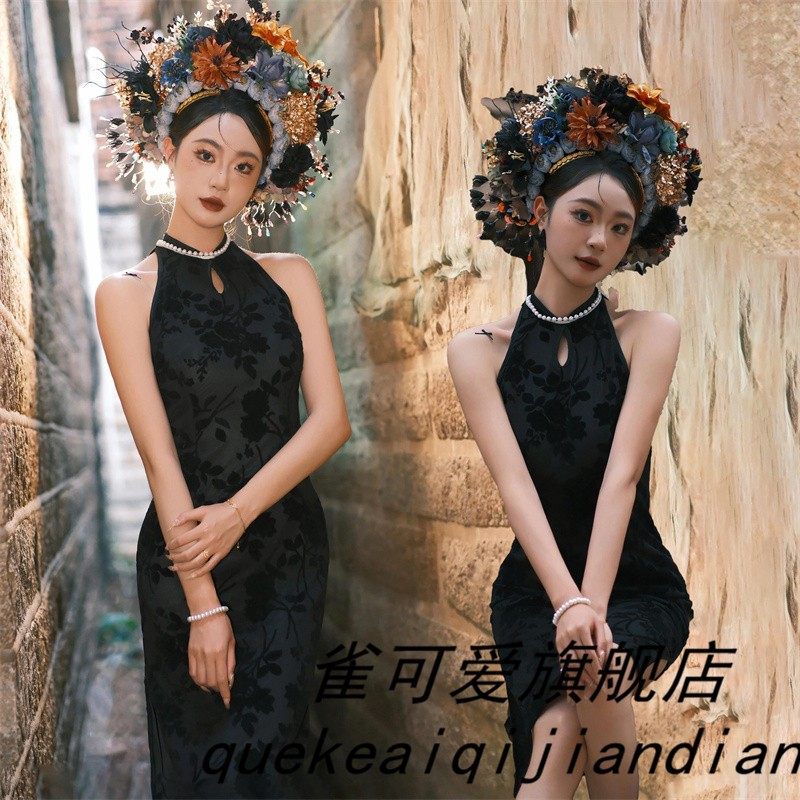 泉州浔埔女簪花明制汉服古装写真服装复古旗袍民族风外景旅拍摄影