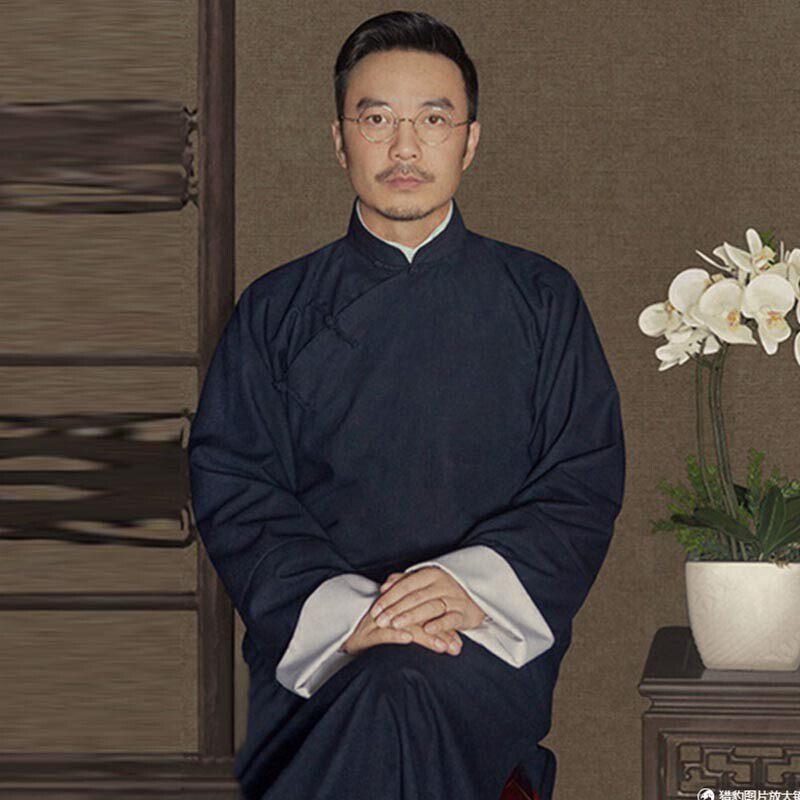 影视古装民国男古装古装写真演出服民国长衫长袍相声服中式长衫男