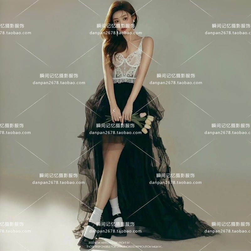 新款影楼暗黑精灵画报公主风写真主题婚纱时尚唯美纯欲艺术照服装