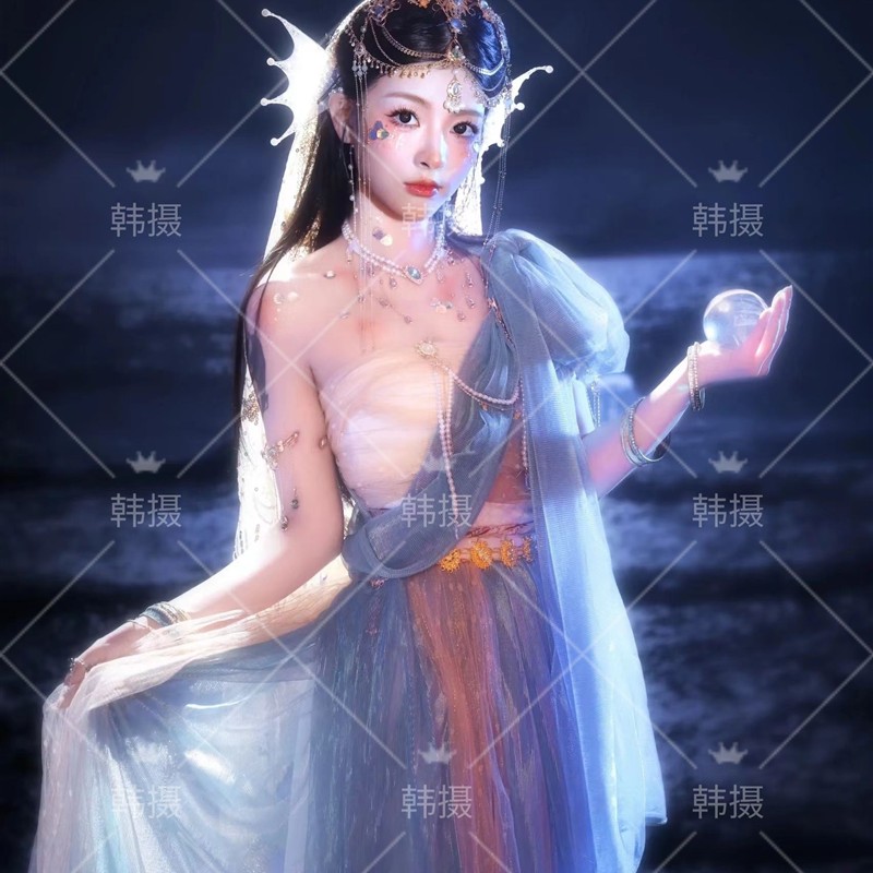 新款敦煌飞天异域服装人鱼茉莉公主汉服旅拍民族西域风情艺术照