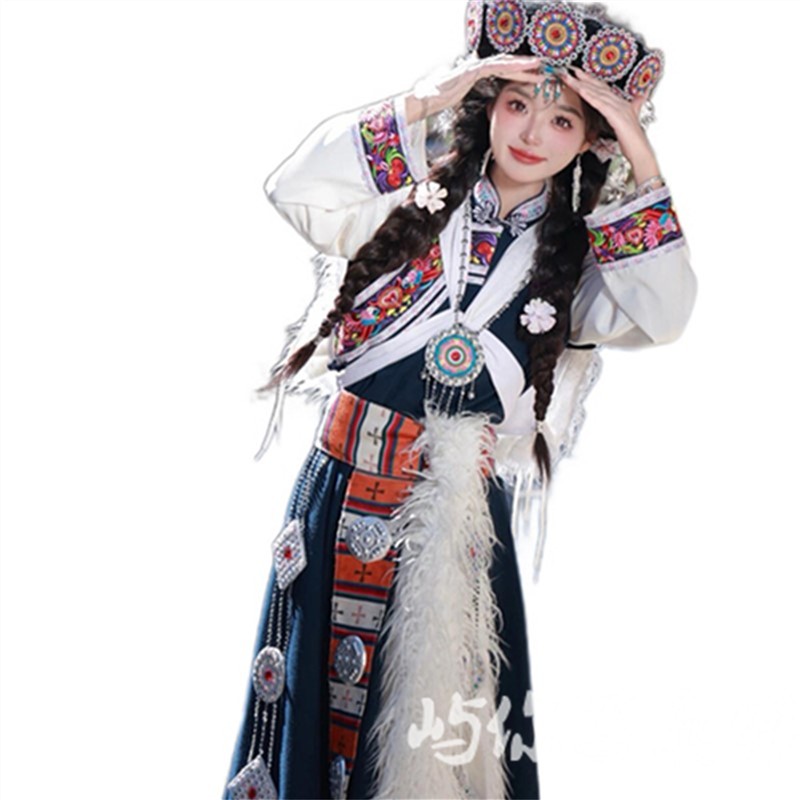 新款纳西族服装云南丽江少数民族服饰摩梭成人旅拍披星戴月演出服