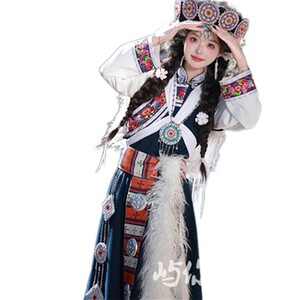 新款纳西族服装云南丽江少数民族服饰摩梭成人旅拍披星戴月演出服