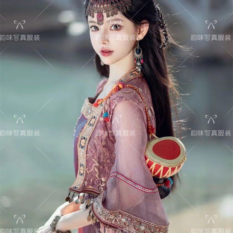 异域风情服装西域舞姬表演服古风汉服摄影超仙飘逸敦煌飞天舞蹈服