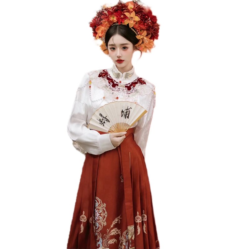 泉州浔埔女簪花氛围感写真主题服装汉服马面裙民族风外景旅拍服装