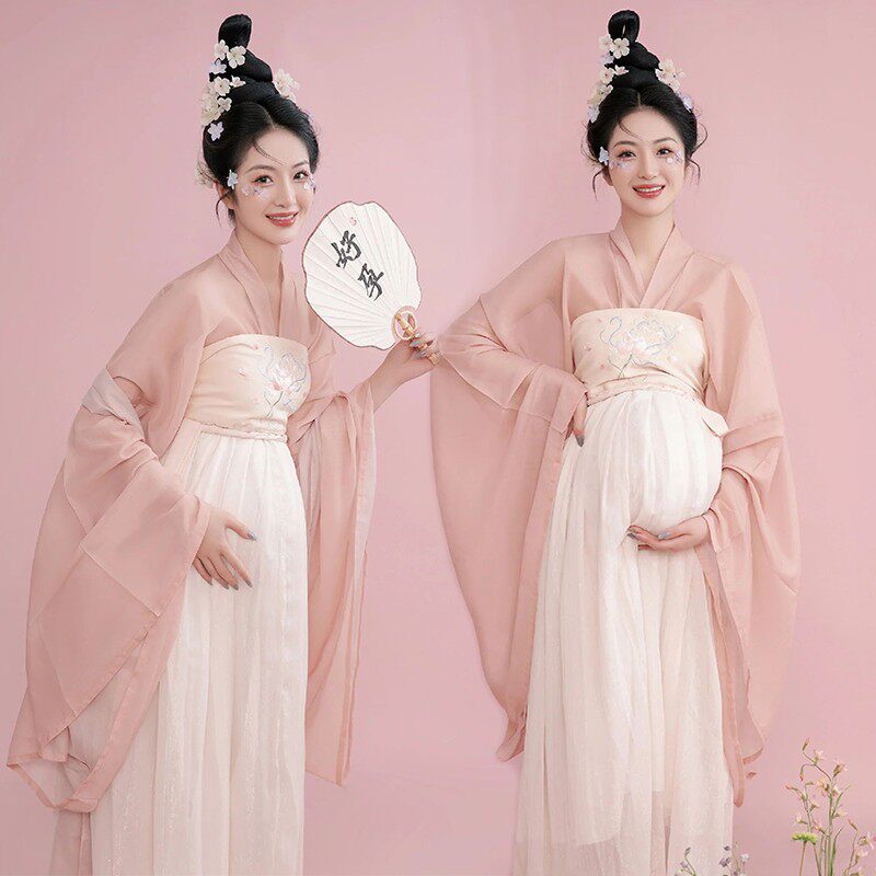 影楼新款孕妇写真汉服仙气玉兔古风套装孕妈咪可爱兔年孕味照服装