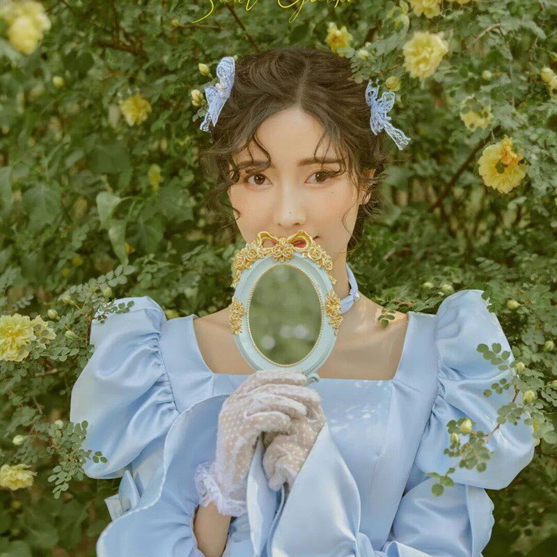 新款影楼拍摄主题服装日系写真甜美少女森系轻纱彩色短裙婚纱礼服