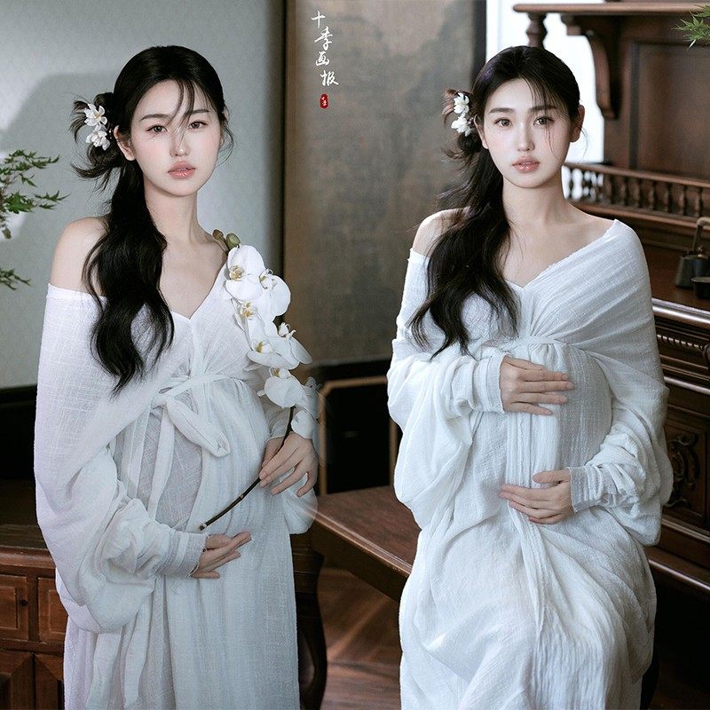 影楼新款孕妇照服装新中式高级感简约纯欲风孕妈大肚照摄影连衣裙,男装,其他民族服装,淘宝优惠券,粉丝福利购,淘宝优惠卷