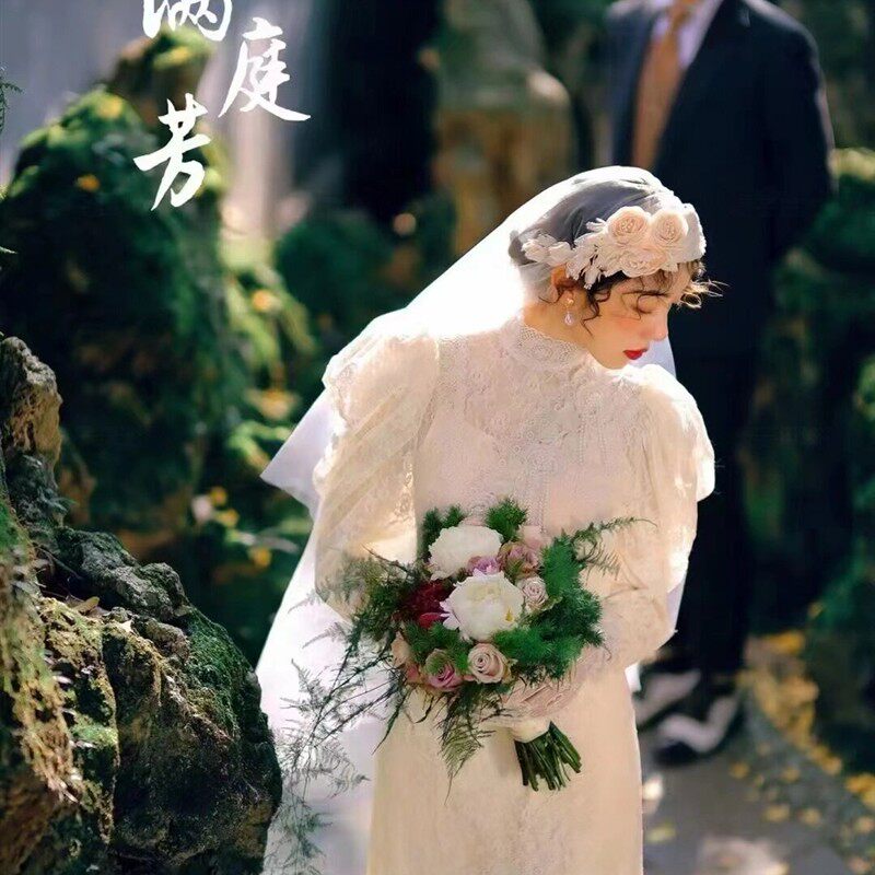新款影楼主题服装宋制明制汉服重工凤冠霞帔婚服情侣中式嫁衣全套