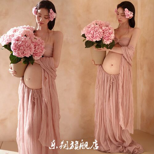 孕妇照服装影楼新款法式简约风高级感气质孕妈咪氛围感大肚照写真