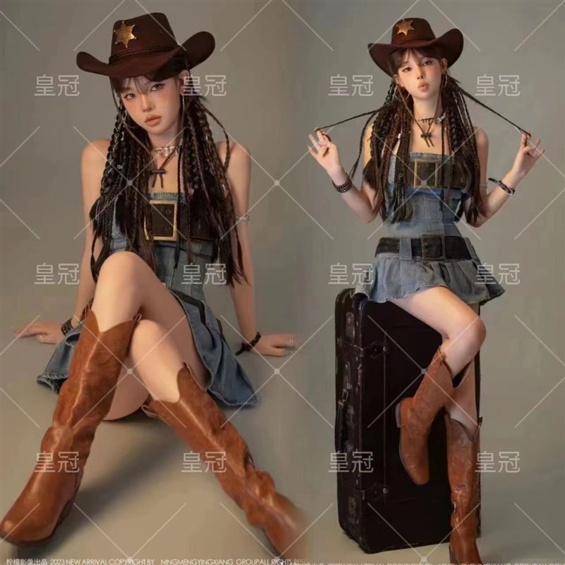 舞台演出辣妹西部牛仔装 写真艺术照性感服装