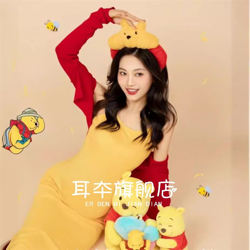 照相馆新款孕妇拍照甜美小清新连身裙修身可爱孕妈咪艺术照写真服