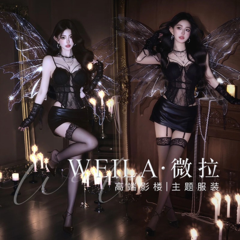 万圣节欧美性感夜店辣妹暗黑恶魔精灵COS舞台演出服写真影楼服装