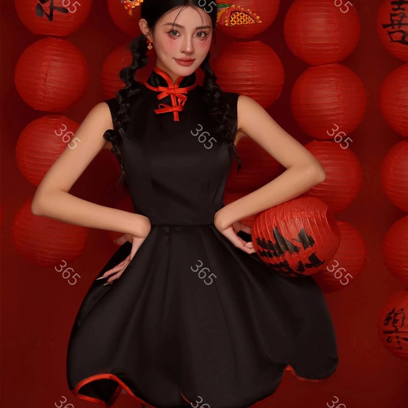 新款影楼新年主题中式复古改良旗袍写真龙年中国风艺术照拍照服装