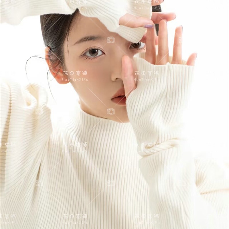 新款韩杂风日系氛围感少女艺术照毛衣小清新肖像写真照相馆拍照服