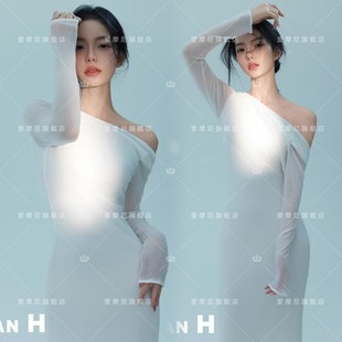 影楼主题新款高级感气质白月光少女肖像服装情绪光影艺术照摄影服