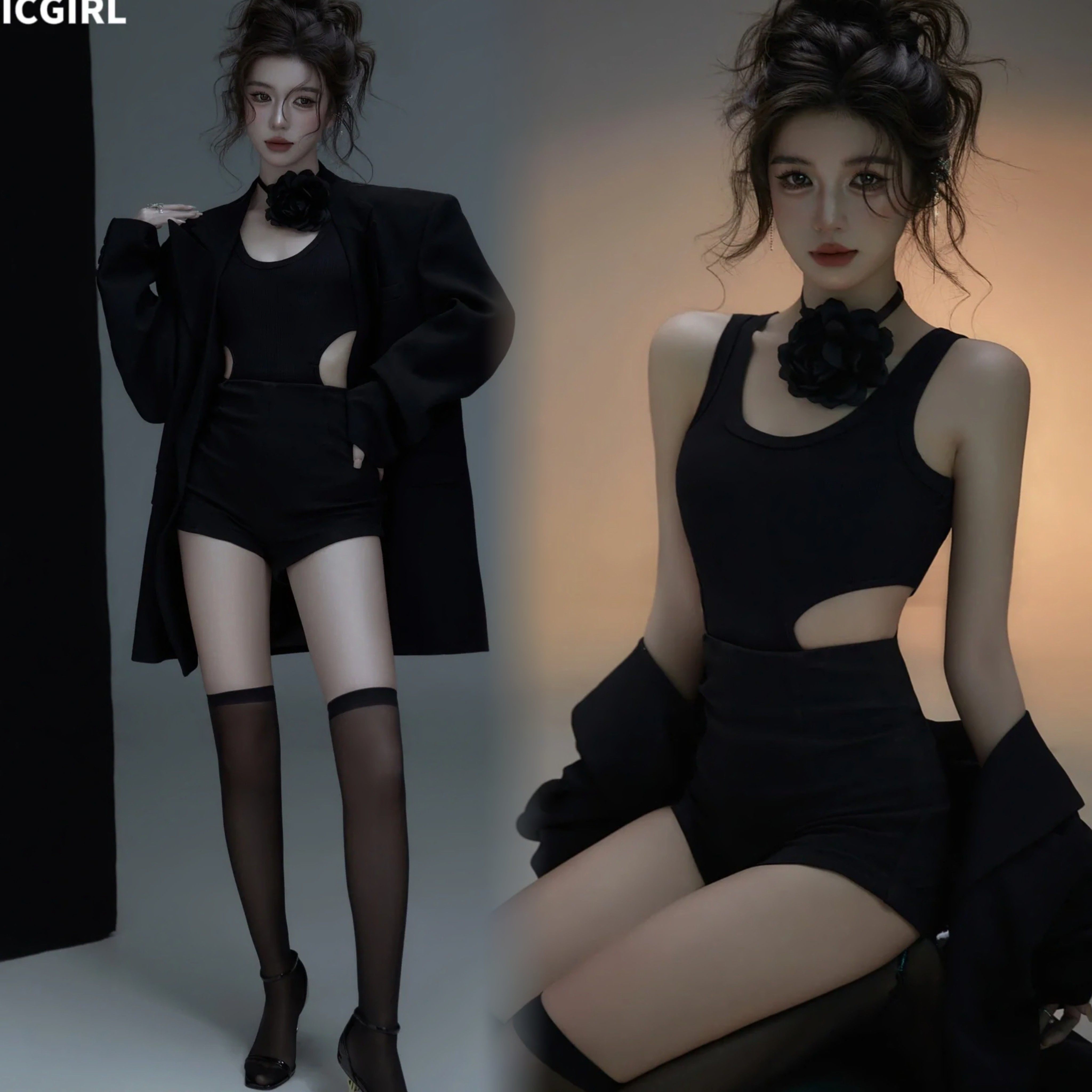 影楼新款个人形象艺术照写真主题性感辣妹纯欲风少女私房摄影服装