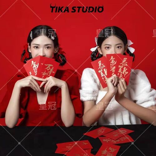 2022新款影楼闺蜜主题新年照艺术摄影服装圣诞节元旦演出写真服饰