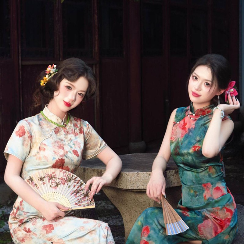 影楼摄影服装新款闺蜜拍照氛围感复古旗袍花样年华主题艺术照写真