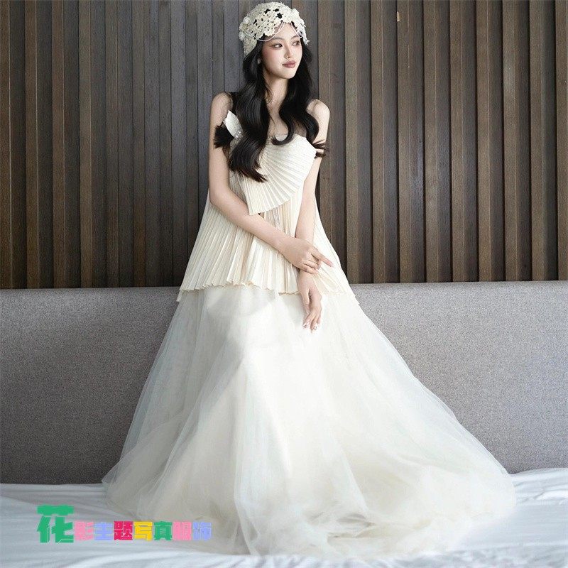 影楼生日礼裙成人礼礼服法式不规则网纱公主裙重工仙女吊带连衣裙,男装,其他民族服装,淘宝优惠券,粉丝福利购,淘宝优惠卷