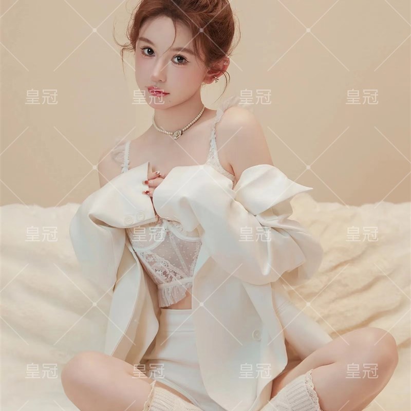 新款影楼主题时尚西服大牌性感纯欲艺术照个人形象照潮拍写真服装