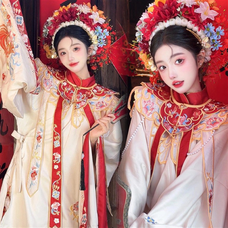 泉州簪花新中式国风明制汉服喜嫁古装女拍照外景旅拍写真摄影服装