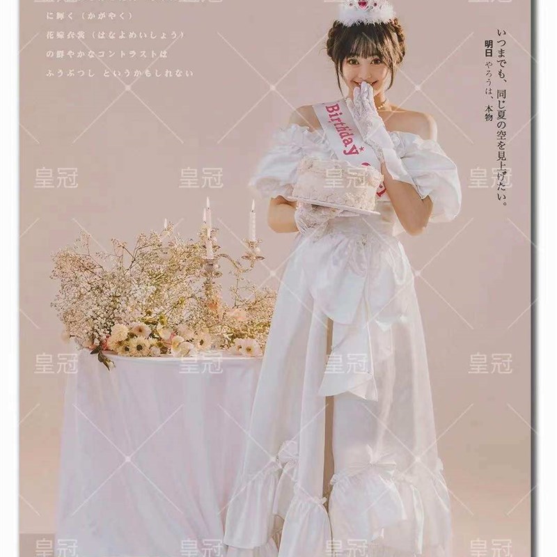 花样唯美少女画报写真服装公主裙生日派对摄影礼服艺术照昭和婚纱