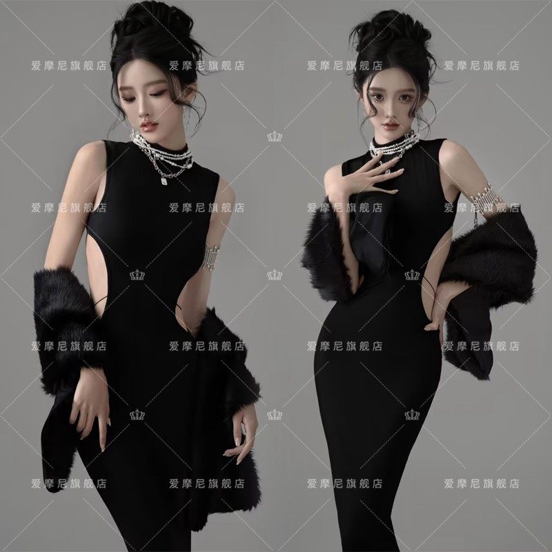 影楼新款主题气质高级感黑色礼服个人形象肖像照艺术摄影拍照服装,男装,其他民族服装,淘宝优惠券,粉丝福利购,淘宝优惠卷