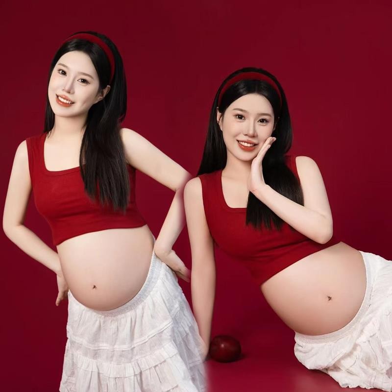 24年影楼新款孕妈拍照服饰韩系纯欲风孕妈咪室内大肚照摄影服写真