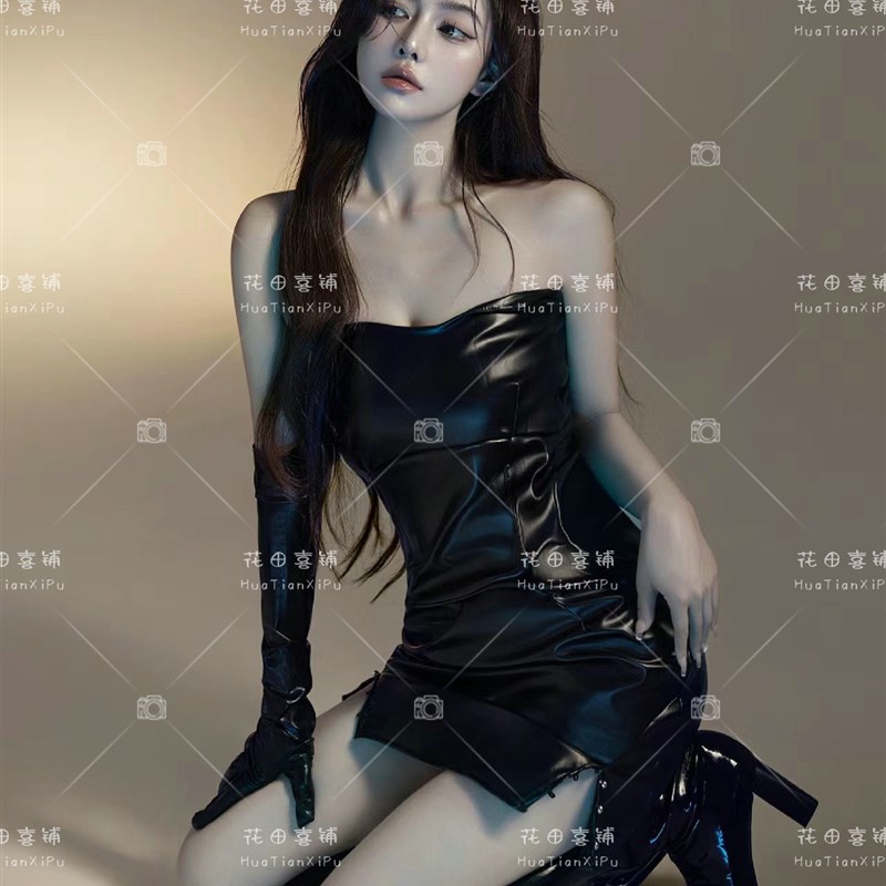 新款影楼写真ins杂志风连衣裙时尚御姐甜酷风私房艺术照演出服饰