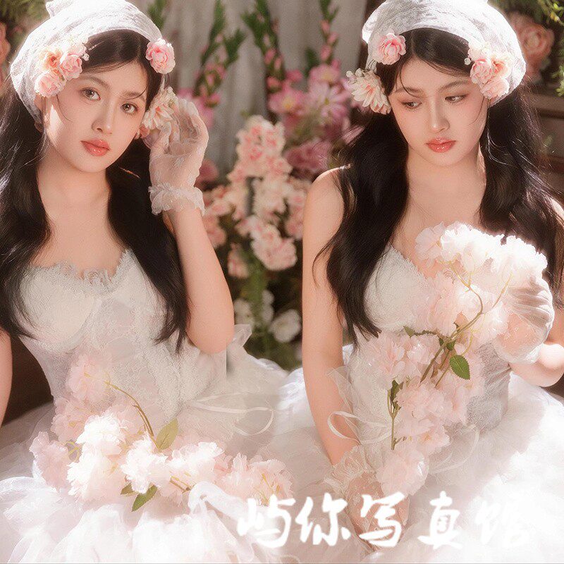 影楼新款个人花园主题少女感甜美夏季高级感小清新写真照摄影服装