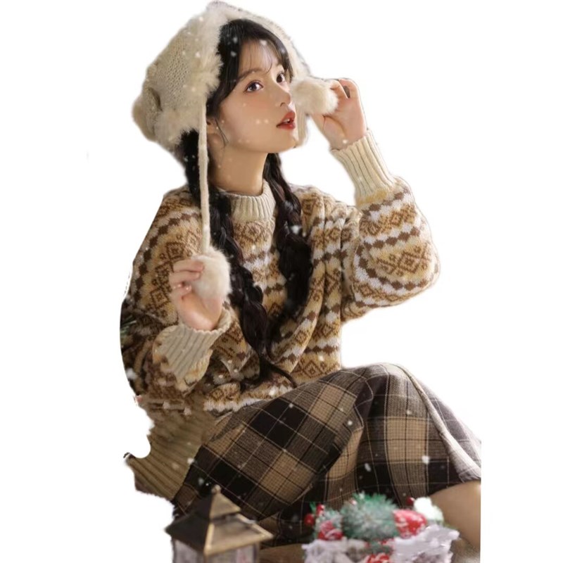 影楼冬季新款圣诞主题毛衣可爱少女写真服装时尚个性艺术拍照摄影