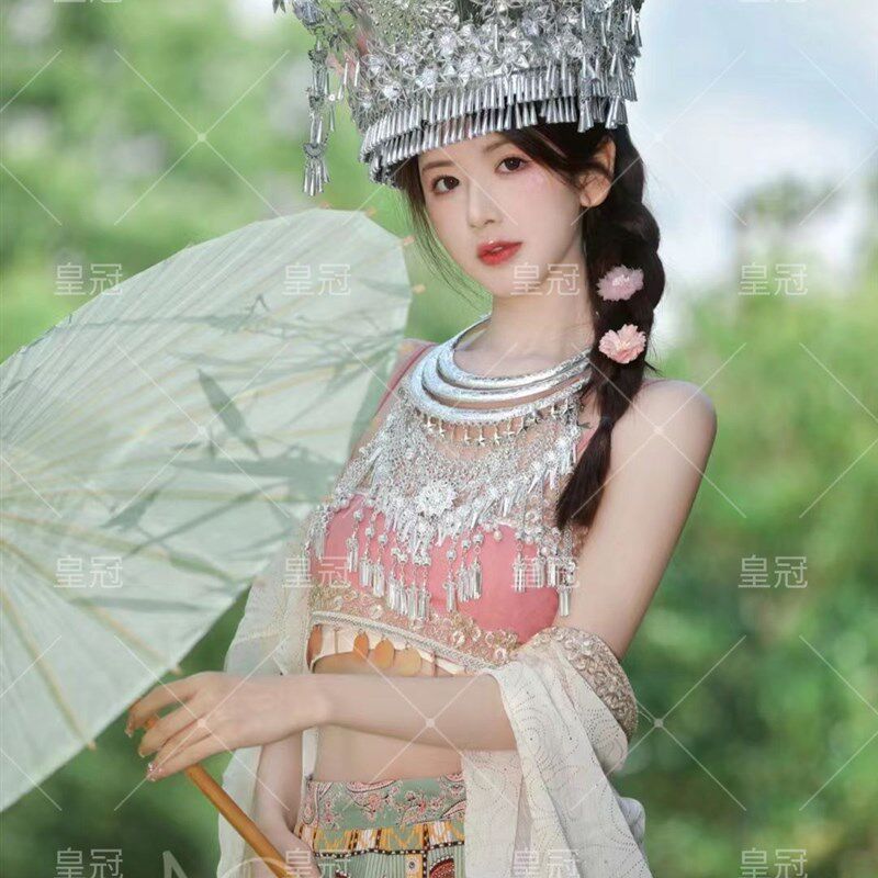 汉服元素改良春夏苗族旅拍服饰西双版纳哈尼族民族风影楼写真服装