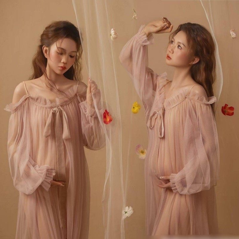 新款孕妇照服装法式唯美孕妈粉色抹胸网纱连衣裙大肚摄影艺术拍照,孕妇装/孕产妇用品/营养,影楼服装,淘宝优惠券,粉丝福利购,淘宝优惠卷